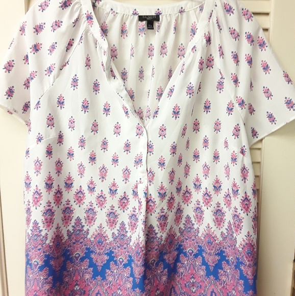 Purple White Boho Paisley Top XLP - Picture 1 of 7